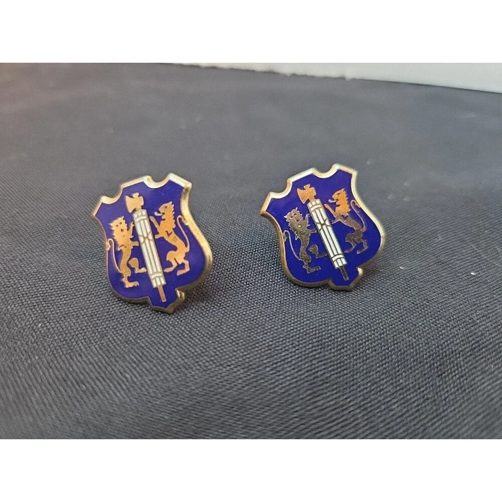 Vintage 108th Infantry US Army Blue & Gold Cufflinks New York